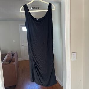 Maternity Black Cinched Waist Dress, XL